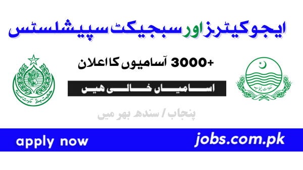 Educators Jobs 2023 in Pakistan [Punjab, Sindh, KP, Balochistan)